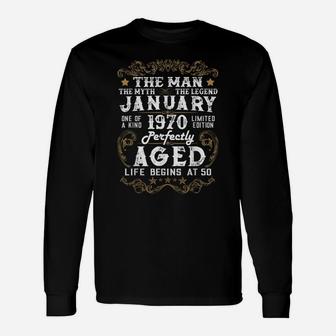 Legends Were Born In January 1970 50Th Birthday Gift Unisex Long Sleeve | Crazezy CA