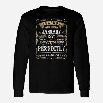 Legends Were Born In January 1971 50Th Birthday Gift Unisex Long Sleeve | Crazezy AU