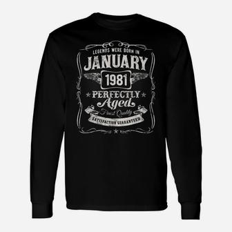 Legends Were Born In January 1981 Shirt 39Th Birthday Gift Unisex Long Sleeve | Crazezy