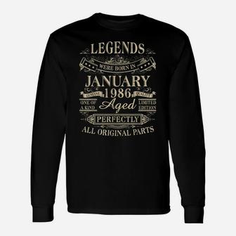 Legends Were Born In January 1986 35Th Birthday Gift Unisex Long Sleeve | Crazezy