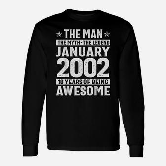 Legends Were Born In January 2002 18Th Birthday Gift Unisex Long Sleeve | Crazezy UK