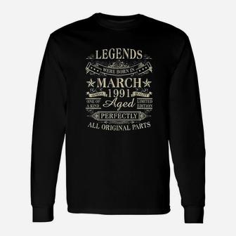 Legends Were Born In March 1991 30Th Birthday Gift Unisex Long Sleeve | Crazezy UK