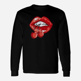 Leopard Cherry Lips Unisex Long Sleeve | Crazezy DE