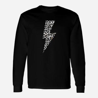 Leopard Lightning Bolt Cheetah Animal Long Sleeve T-Shirt - Thegiftio UK
