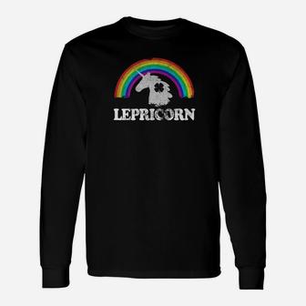 Lepricorn St Patricks Day Unicorn Leprechaun Long Sleeve T-Shirt - Thegiftio UK