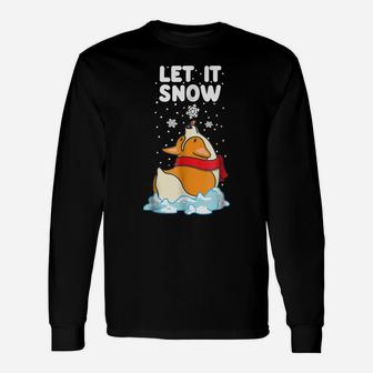 Let It Snow Corgi Christmas Shirt Funny Dog Lover Gifts Unisex Long Sleeve | Crazezy