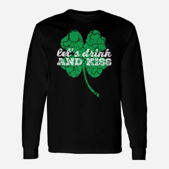 Let's Drink Kiss St Patrick's Day Premium Tshirt For Women Unisex Long Sleeve | Crazezy CA