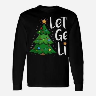 Let's Get Lit Funny Cute Tree Lights Xmas Christmas Sweatshirt Unisex Long Sleeve | Crazezy CA