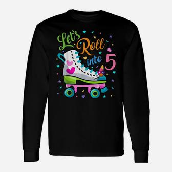 Let's Rolling Into 5 Years Old 5Th Birthday Skating Unicorn Unisex Long Sleeve | Crazezy AU