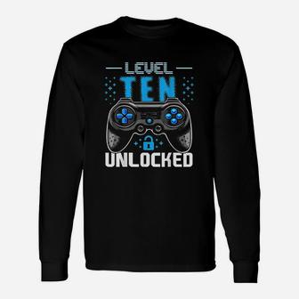 Level 10 Unlocked Video Gamer Unisex Long Sleeve | Crazezy