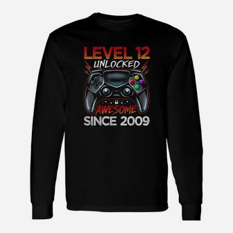 Level 12 Unlocked Awesome Since 2009 12Th Birthday Gaming Unisex Long Sleeve | Crazezy