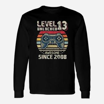 Level 13 Unlocked Awesome 2008 Video Game 13Th Birthday Unisex Long Sleeve | Crazezy UK