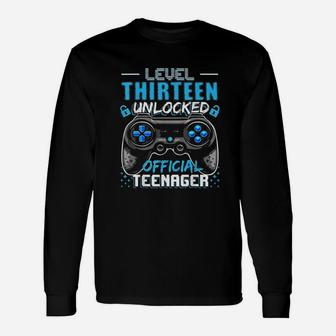 Level 13 Unlocked Official Teenager Video Game 13Th Birthday Unisex Long Sleeve | Crazezy