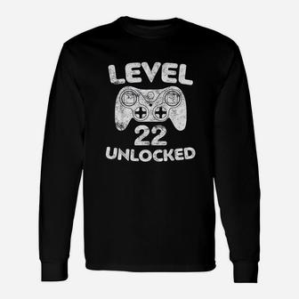 Level 22 Unlocked 22Nd Video Gamer Birthday Gift Unisex Long Sleeve | Crazezy DE