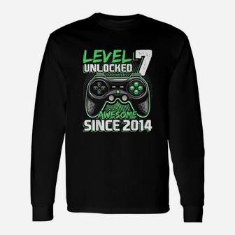 Level 7 Unlocked Awesome 2014 Video Game Unisex Long Sleeve | Crazezy CA