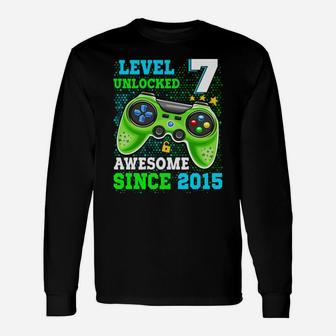 Level 7 Unlocked Awesome 2015 Video Game 7Th Bday Party Unisex Long Sleeve | Crazezy