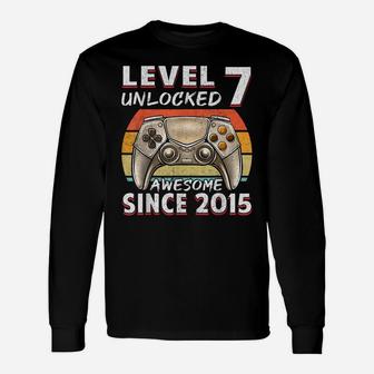 Level 7 Unlocked Video Gamer 7 Years Old 7 Birthday Gifts Unisex Long Sleeve | Crazezy