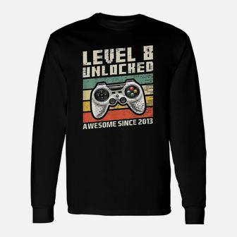 Level 8 Unlocked Awesome 2013 Video Game 8Th Birthday Gift Unisex Long Sleeve | Crazezy UK