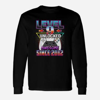 Level 9 Unlocked Awesome 9 Video Game Unisex Long Sleeve | Crazezy DE