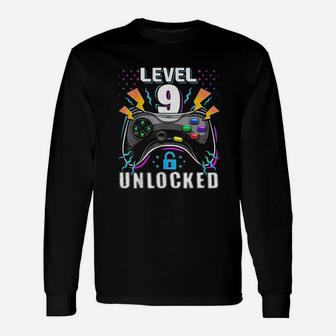 Level 9 Unlocked Video Game Unisex Long Sleeve | Crazezy UK