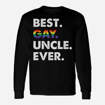 Lgbt Best Gay Uncle Ever Canvas Long Sleeve T-Shirt - Monsterry