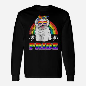 Lgbt Bichon Frise Dog Gay Pride Rainbow Long Sleeve T-Shirt - Monsterry