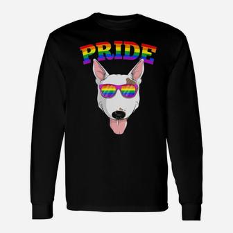 Lgbt Bull Terrier Dog Gay Pride Rainbow Lgbtq Long Sleeve T-Shirt - Monsterry