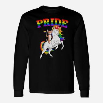 Lgbt Chihuahua Dog Unicorn Gay Pride Rainbow Lgbtq Long Sleeve T-Shirt - Monsterry UK