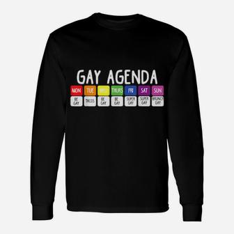 Lgbt Gay Agenda Homosexuell Gleichstellung Lesbisch Schwul Long Sleeve T-Shirt - Monsterry DE