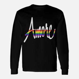 Lgbt Gay Pride Italian Amore Love Valentines Day Long Sleeve T-Shirt - Monsterry