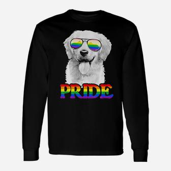 Lgbt Golden Retriever Dog Gay Pride Rainbow Flag Lgbtq Long Sleeve T-Shirt - Monsterry DE