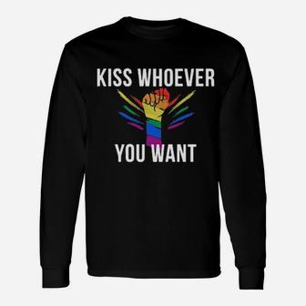 Lgbt Kiss Whoever You Want Long Sleeve T-Shirt - Monsterry DE
