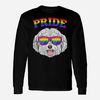 Lgbt Maltese Dog Gay Pride Rainbow Lgbtq Long Sleeve T-Shirt - Monsterry