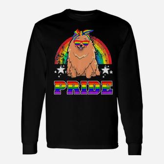 Lgbt Pomeranian Dog Gay Pride Rainbow Long Sleeve T-Shirt - Monsterry AU