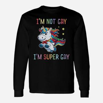Lgbt Rainbow Unicorn Super Gay Lesbian Pride Long Sleeve T-Shirt - Monsterry AU