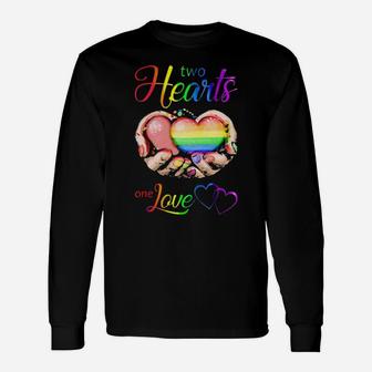 Lgbt Two Hearts One Love Long Sleeve T-Shirt - Monsterry CA