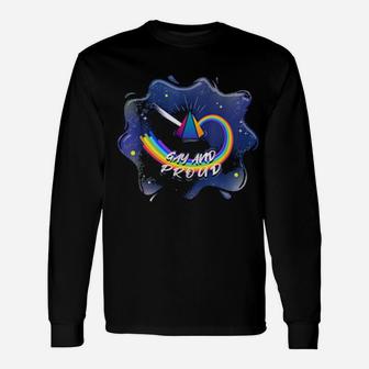 Lgbtq Gay And Proud Galaxy Rainbow Long Sleeve T-Shirt - Monsterry UK
