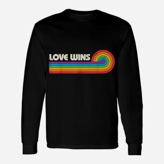 Lgbtq Love Wins Gay Pride Lgbt Rainbow Flag Retro Vintage Unisex Long Sleeve | Crazezy