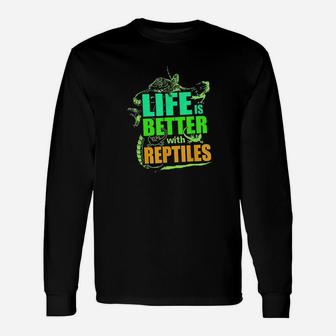 Life Is Better With Reptiles Leopard Gecko Unisex Long Sleeve | Crazezy CA