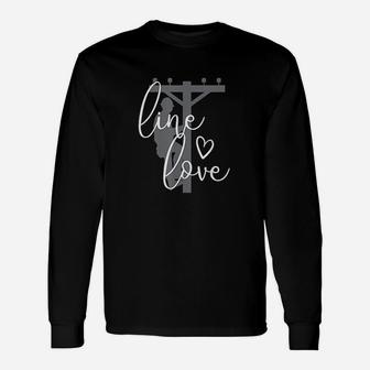 Line Love Electrical Lineman Long Sleeve T-Shirt - Thegiftio UK