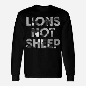 Lions Not Sheep Grey Gray Camo Camouflage Unisex Long Sleeve | Crazezy AU
