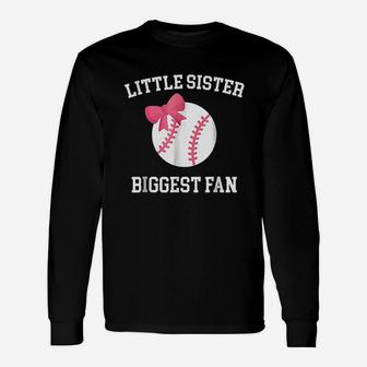 Little Sister Biggest Fan Baseball Unisex Long Sleeve | Crazezy DE