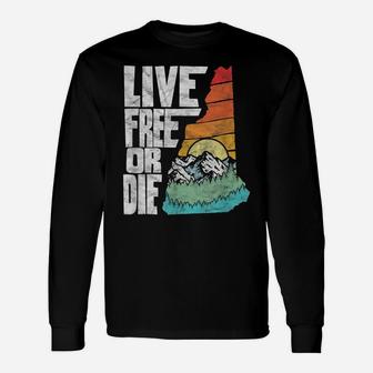 Live Free Or Die Retro New Hampshire Nature Graphic Unisex Long Sleeve | Crazezy