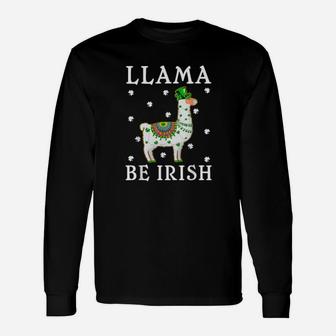 Llama Be Irish St Patrick's Day Llama Long Sleeve T-Shirt - Monsterry