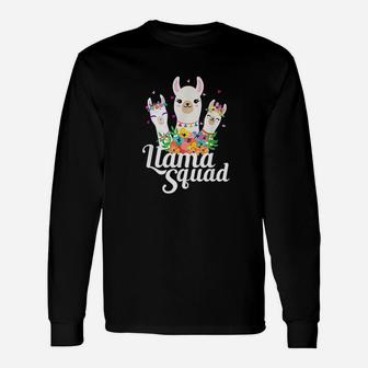 Llama Squad Funny Cute Llama Matching Unisex Long Sleeve | Crazezy UK
