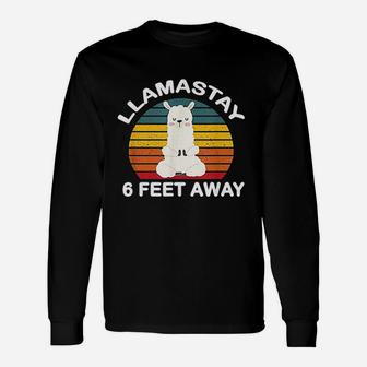 Llamastay 6 Feet Away Unisex Long Sleeve | Crazezy