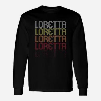 Loretta Retro Wordmark Pattern Unisex Long Sleeve | Crazezy DE