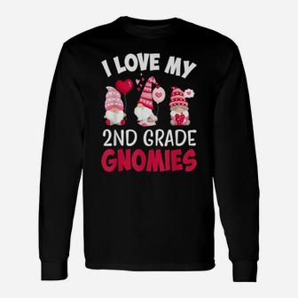 I Love My 2Nd Grade Gnomies Cute Valentines Day Teacher Long Sleeve T-Shirt - Monsterry DE