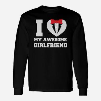 I Love My Awesome Girlfriend Valentine Happy Valentines Day Long Sleeve T-Shirt - Seseable