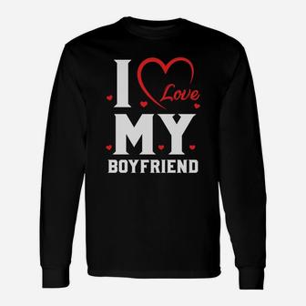 I Love My Boy Friend Romantic Valentine Happy Valentines Day Long Sleeve T-Shirt - Seseable